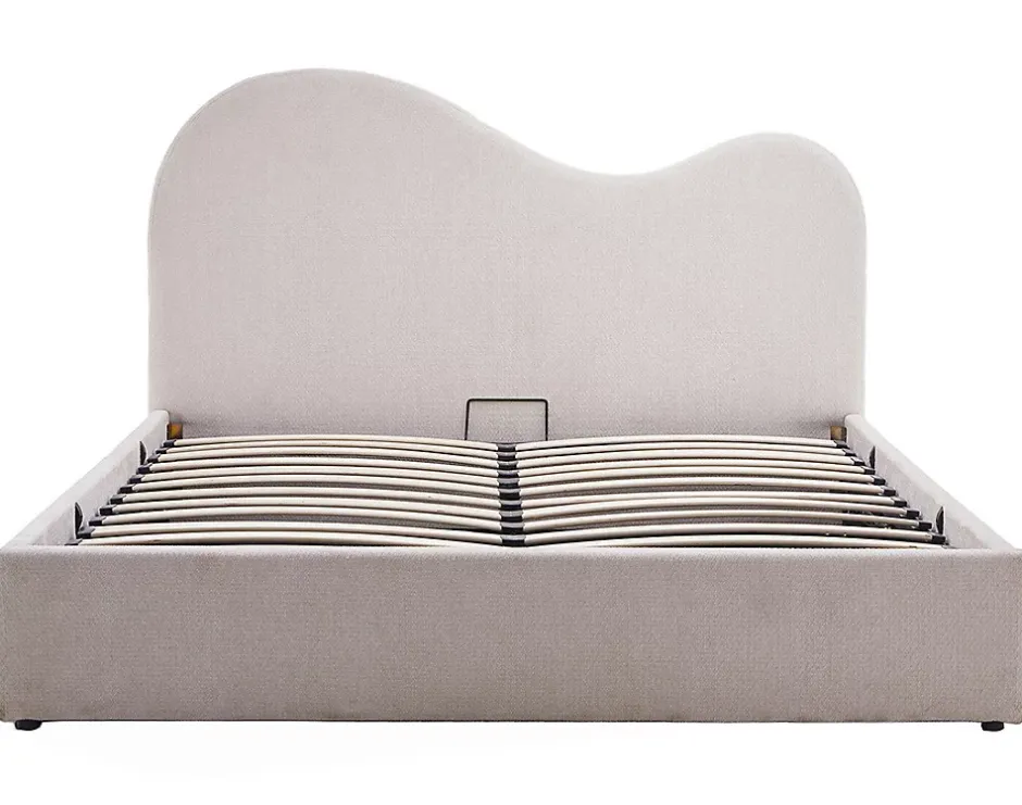 Best Mobilier Lucas - lit coffre - 160x200 cm - en velours texturé - Discount