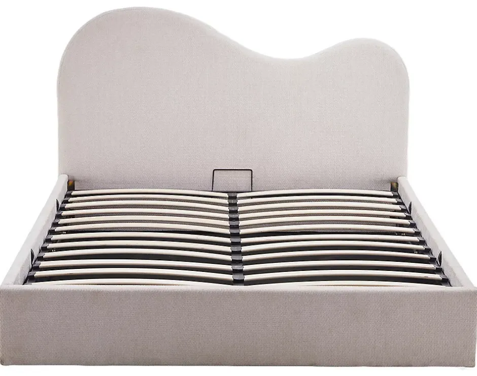Best Mobilier Lucas - lit coffre - 160x200 cm - en velours texturé - Discount