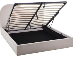 Best Mobilier Lucas - lit coffre - 160x200 cm - en velours texturé - Discount