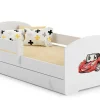 Kobi LUK lit enfant avec tiroir et barreau 160x80 Auto flag