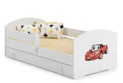 Kobi LUK lit enfant avec tiroir et barreau 160x80 Auto flag