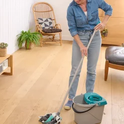 GoodHome Manche à balais en métal gris clair L.117cm Hot