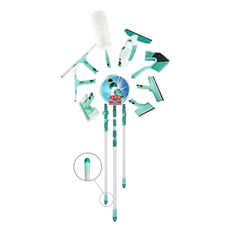 Leifheit Manche Télescopique 145 a 400 cm 41523 , manche a balais réglable et extensible, Click-system , pour nettoyage sols, v Hot