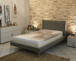 King Of Dreams Matelas - Face ete + ame Mousse poli Lattex Haute resilience Face Hiver Memoire de forme 55 Kg/m3 Tissu Soja Naturel 90x190 x 24 c Outlet
