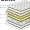 Teeno Matelas à ressorts 140 x 200 cm, 20 cm d'épaisseur, 7 zones ergonomiques Best