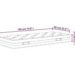 Vidaxl Matelas à ressorts bonnell moyen 90x190 cm