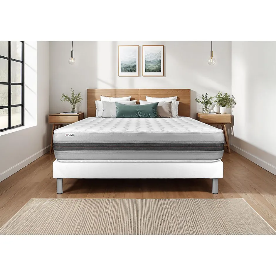 Vitalit Matelas Ressorts ensachés et mémoire de forme - Confort : Equilibré