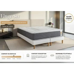 Litier Deluxe Matelas Ressorts ensachés et mémoire de forme - Confort : Ferme