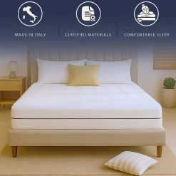 The White Stone Matelas 120 X 190 Hauteur 18 cm Orthopédique Hypoallergénique Fabriqué en Italie