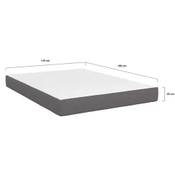 IDMarket Matelas 140 x 190 cm à mémoire de forme STELLA épaisseur 20 cm Discount