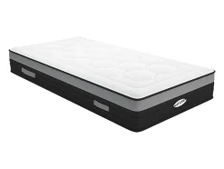 Vente-unique Matelas 90 x 200 cm hybride ressorts ensachés 7 zones et mémoire de forme ép.25cm - AMARANTE de NATUREA