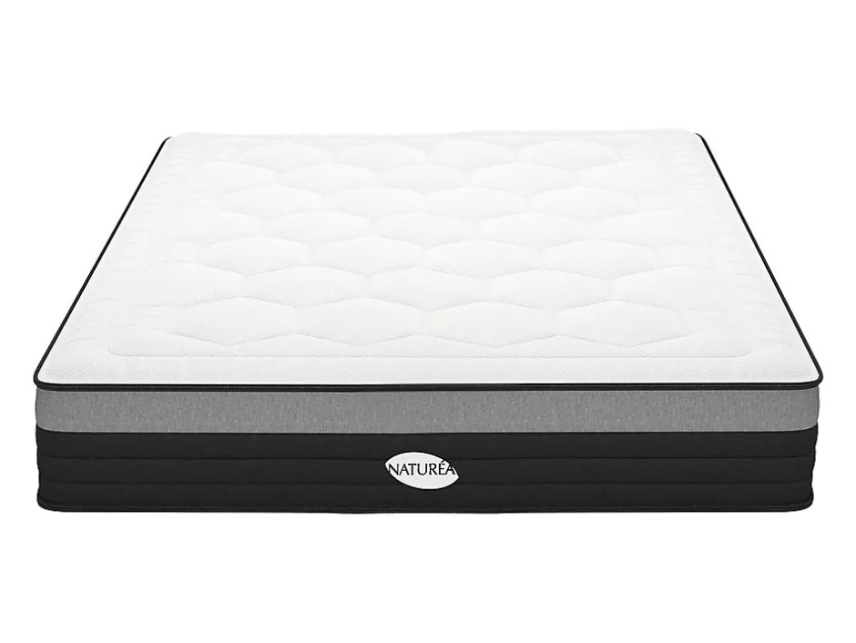 Vente-unique Matelas 160 x 200 cm hybride ressorts ensachés 7 zones et mémoire de forme ép.25cm - AMARANTE de NATUREA
