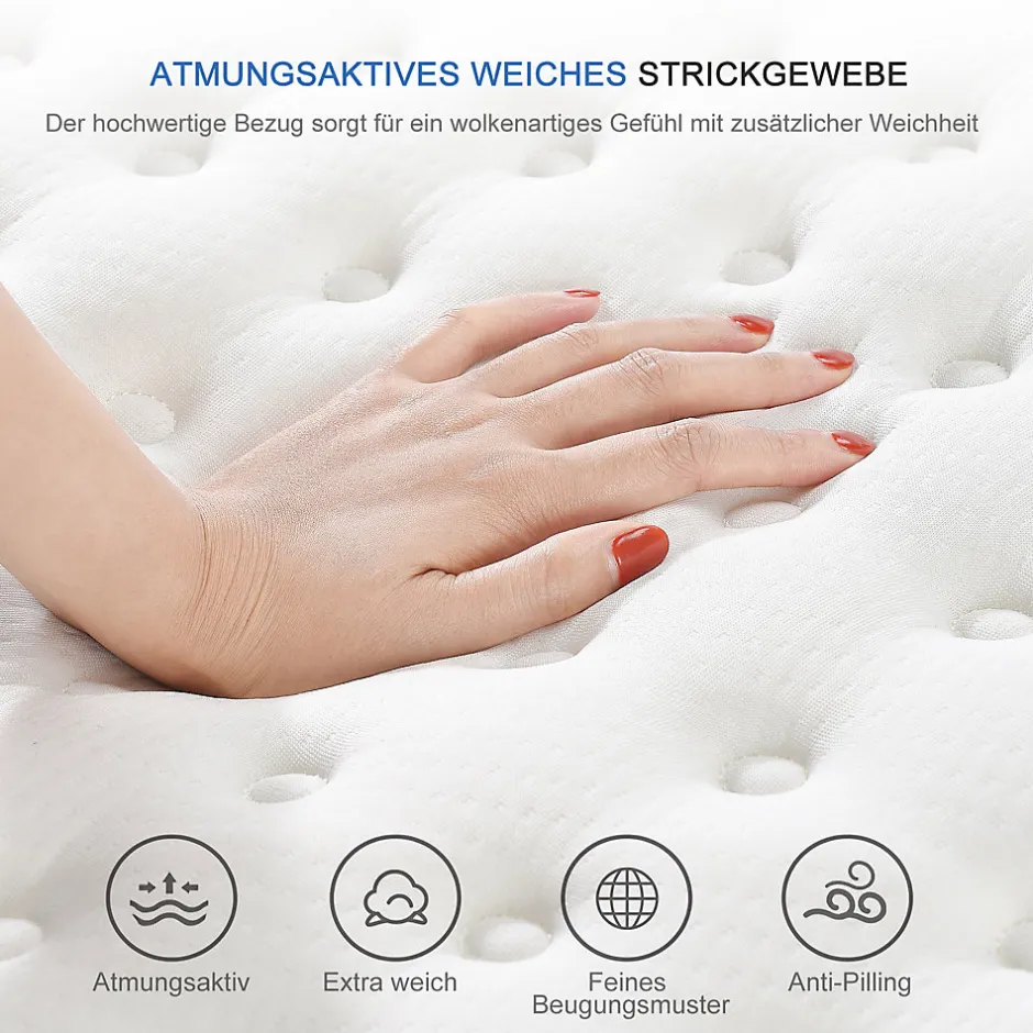 ProximaX Matelas 140 x 190 cm ressorts ensachés et surmatelas intégré ép.25cm Sale
