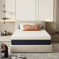 Teeno Matelas Adulte 90x190 cm, Épaisseur 21 cm, Mousse à Mémoire + Fibres de Charbon de Bambou