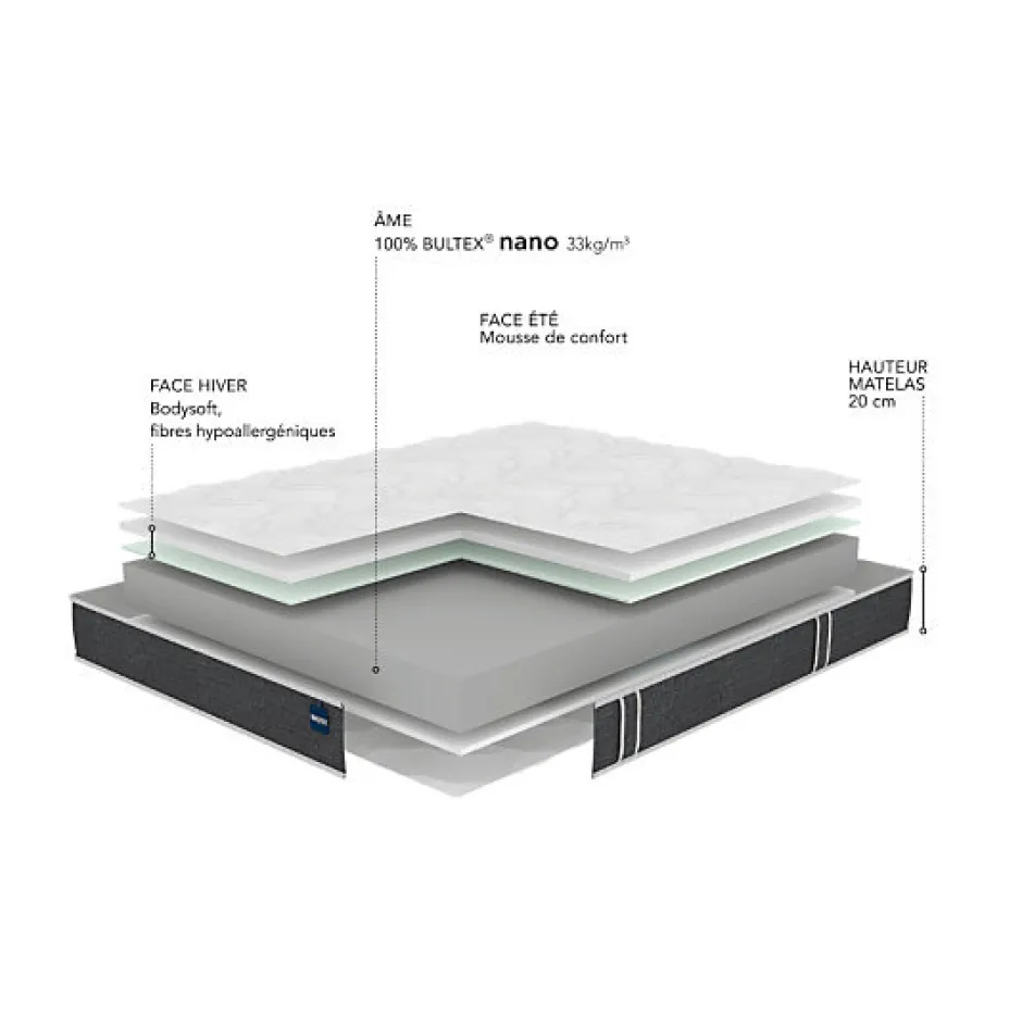Bultex Matelas ESSENTIAL 120x190 Mousse Discount