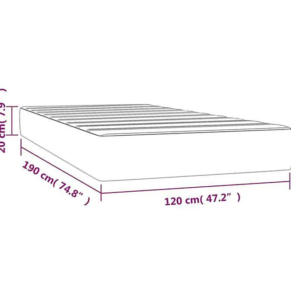 Vidaxl Matelas de lit à ressorts ensachés fermeté moyenne blanc 120x190x20 cm