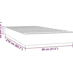 Vidaxl Matelas de lit à ressorts ensachés fermeté moyenne 80x210x20 cm velours