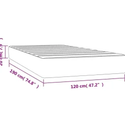 Vidaxl Matelas de lit à ressorts ensachés fermeté moyenne noir 120x190x20 cm Tissu