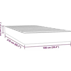Vidaxl Matelas de lit à ressorts ensachés fermeté moyenne 100x210x20 cm velours