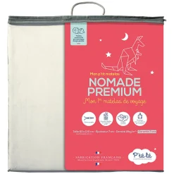 P’Tit Lit Matelas de Voyage Bébé - 60x120 cm - Pliant - Epaisseur 7 cm : Moelleux et confortable - Idéal pour couchage d'appoint