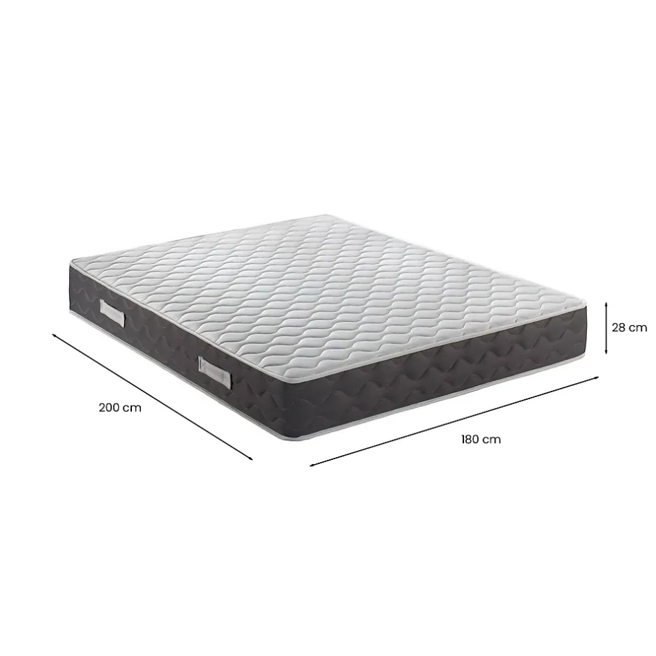 Talamo Italia Matelas double Davanz, matelas en mousse à mémoire de forme, matelas ergonomique, matelas à ressorts ensachés, 180x200xh28 cm Outlet