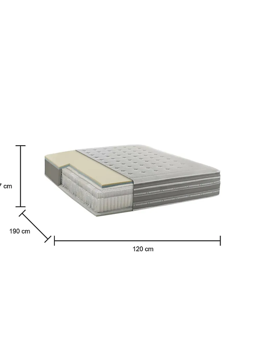 Talamo Italia Matelas double Dgiudic, orthopédique en mousse à mémoire de forme et microressorts ensachés,, 120x190h37 cm Clearance