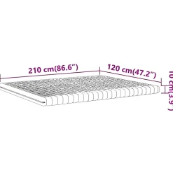 Vidaxl Matelas en mousse blanc 120x210 cm 7 zones dureté 20 ILD New