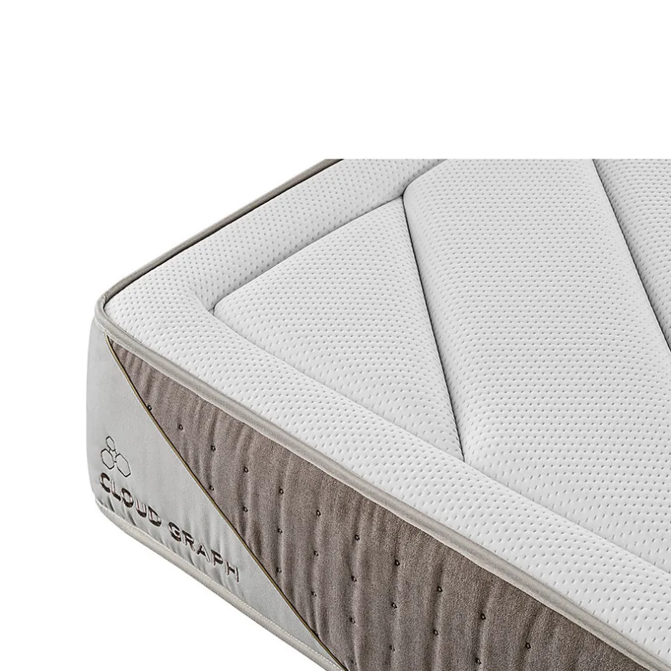 Leafsleep Matelas en mousse Cloud Graph 180 x 105 cm, hauteur 28 cm. Tencel et graphène pour régulation thermique et soutien ergonomique.