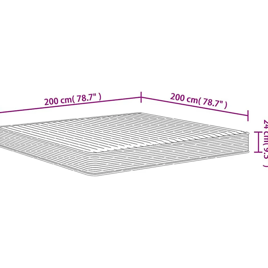 Vidaxl Matelas en mousse moyennement doux 200x200 cm