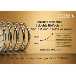 Essenzia Matelas HERITAGE 1200 RESSORTS FERME 180x200 Ressorts