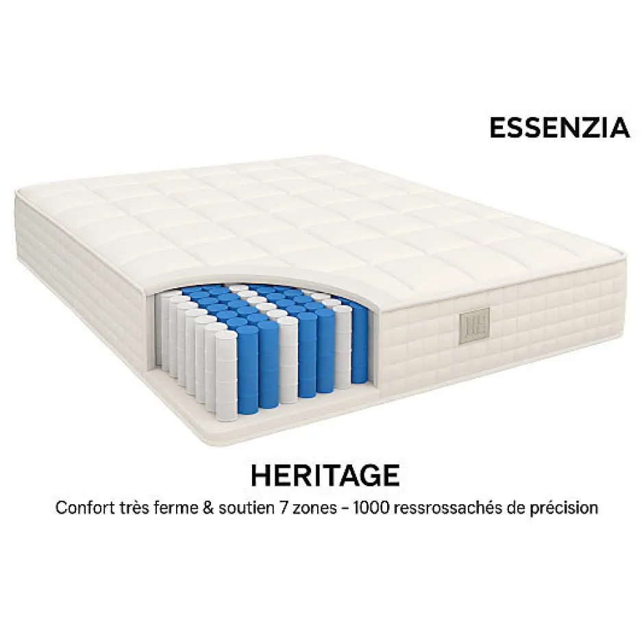 Essenzia Matelas HERITAGE 1200 RESSORTS FERME 180x200 Ressorts