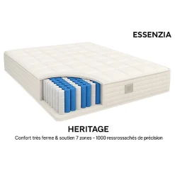 Essenzia Matelas HERITAGE 1200 RESSORTS FERME 140x200 Ressorts