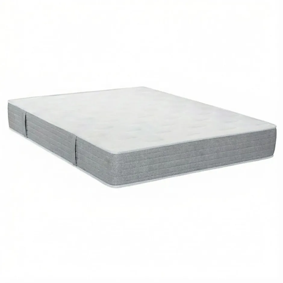 Essenzia Matelas LEVITATION Très Ferme 1000 + Sommier Tradition Graphic 13 cm + Pieds 120x190 Gris clair Ressorts