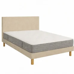 Essenzia Matelas LEVITATION Très Ferme 1000 + Sommier Tradition Graphic 13 cm + Pieds 120x190 Gris clair Ressorts
