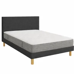Essenzia Matelas LEVITATION Très Ferme 1000 + Sommier Tradition Graphic 13 cm + Pieds 180x210 Gris clair Ressorts Best