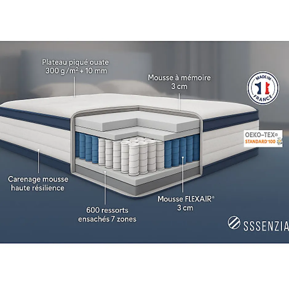 Essenzia Matelas SPRING 600 SOFT 160x200 Ressorts