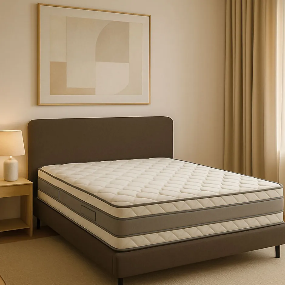 Provence Literie matelas face de contact Mémoire de Forme 62 Kg/m3 100x200 x 21 cm Très Ferme - 7 Zones de Confort - Noyau Aertech+ 35 Kg/m3 HR Hau
