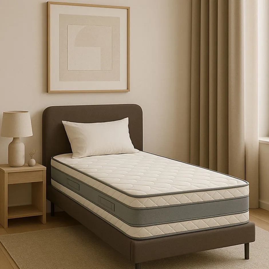 Provence Literie matelas face de contact Mémoire de Forme 62 Kg/m3 90x200 x 21 cm Ferme - 7 Zones de Confort - Noyau Aertech+ 35 Kg/m3 HR Haute Den