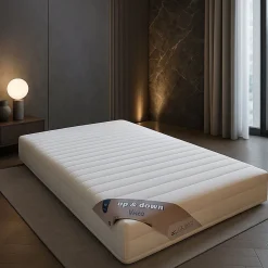 Provence Literie matelas face de contact Mémoire de Forme 58 Kg/m3 80x190 x 19,5 cm - Ferme - Spécial Sommier Electrique - 5 Zones de Confort - Noy