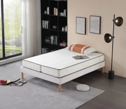Provence Literie Matelas ferme clic clac 130x190 15 cm - dim assise 60 cm - 5 zones de confort - usage quotidien - confort optimal - facile entret