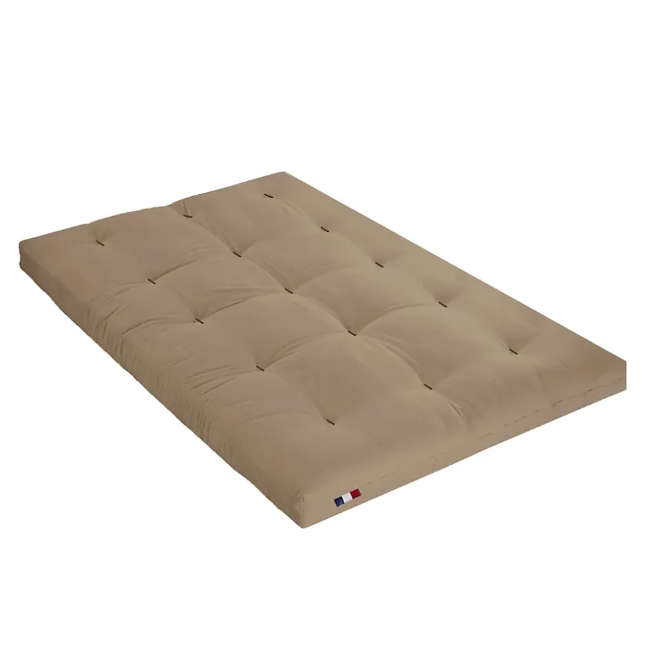 Idliterie Matelas futon coton et fibres taupe 160x200 Clearance