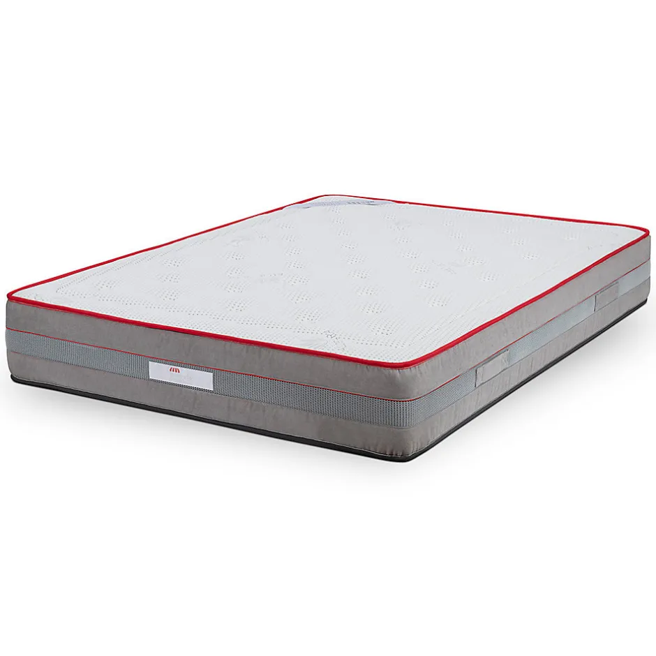 Mercado Do Colchão Matelas Luxury - ressorts ensachés et mousse viscoélastique, tissu Aloe Vera, 1400 x 1900 mm, ép. 27 cm