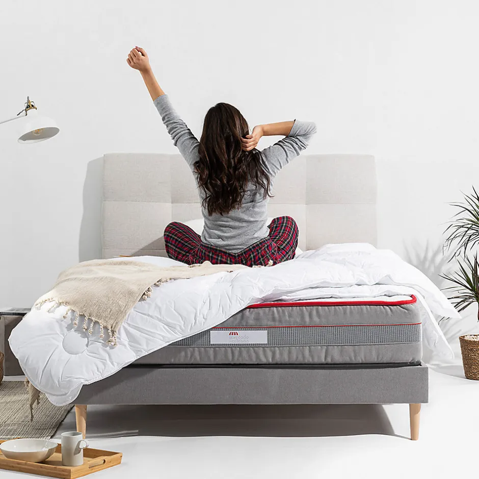 Mercado Do Colchão Matelas Luxury - ressorts ensachés et viscoélastique pour un soutien adaptatif, 27 cm.