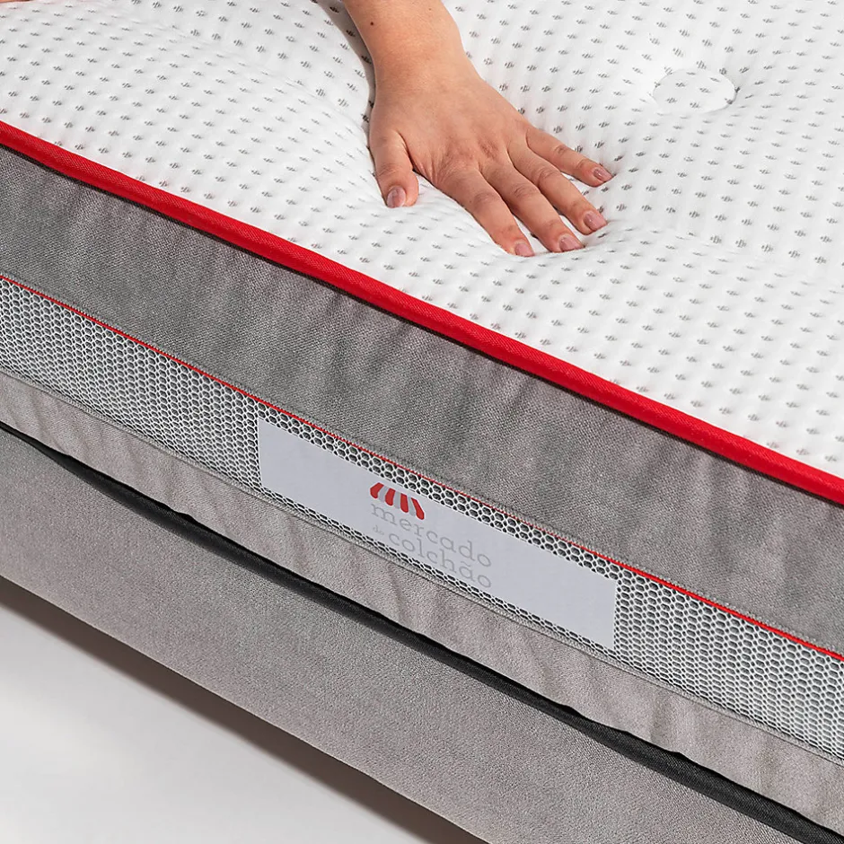 Mercado Do Colchão Matelas Luxury - ressorts ensachés et viscoélastique pour un soutien adaptatif, 27 cm.
