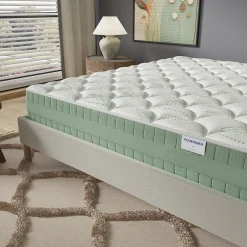 November Matelas Maia - Mousse Végétale à Mémoire de Forme & Coutil Aloe Vera - Matériaux Responsables - (140 x 190 cm) - Épaisseur 22cm
