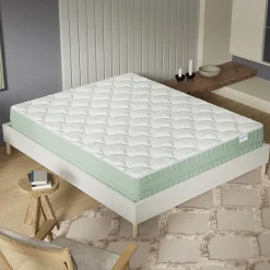 November Matelas Maia - Mousse Végétale à Mémoire de Forme & Coutil Aloe Vera - Matériaux Responsables - (140 x 190 cm) - Épaisseur 22cm