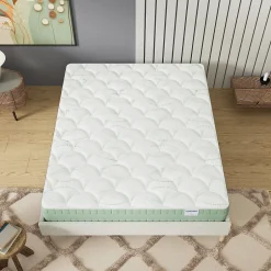November Matelas Maia - Mousse Végétale à Mémoire de Forme & Coutil Aloe Vera - Matériaux Responsables - (140 x 190 cm) - Épaisseur 22cm