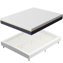 Teeno Matelas Mousse à Mémoire 140x200 cm + Sommier Tapissier, Épaisseur 17 cm Sale