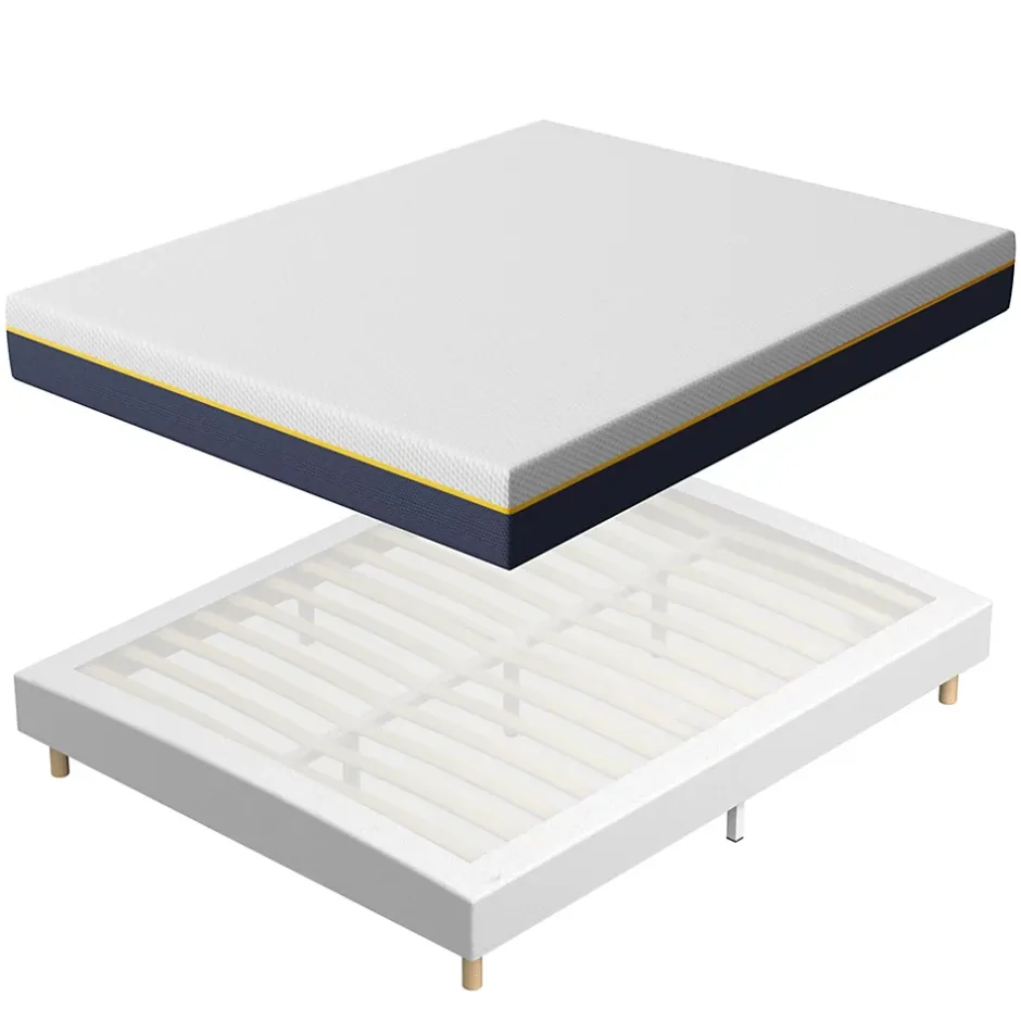 Teeno Matelas Mousse à Mémoire 140x200 cm + Sommier Tapissier, Épaisseur 17 cm Sale