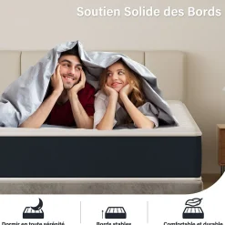 Teeno Matelas mousse 140x200, 28 cm Matelas en mousse, Advanced Sleep Care, Respirant, Zone 7, réversible des deux côtés